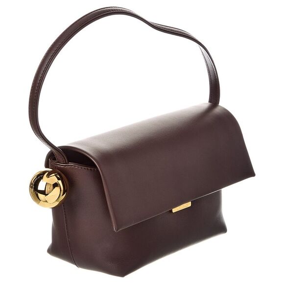 Jacquemus The Rond Carre Leather Shoulder Bag, Brown - Picture 3 of 5